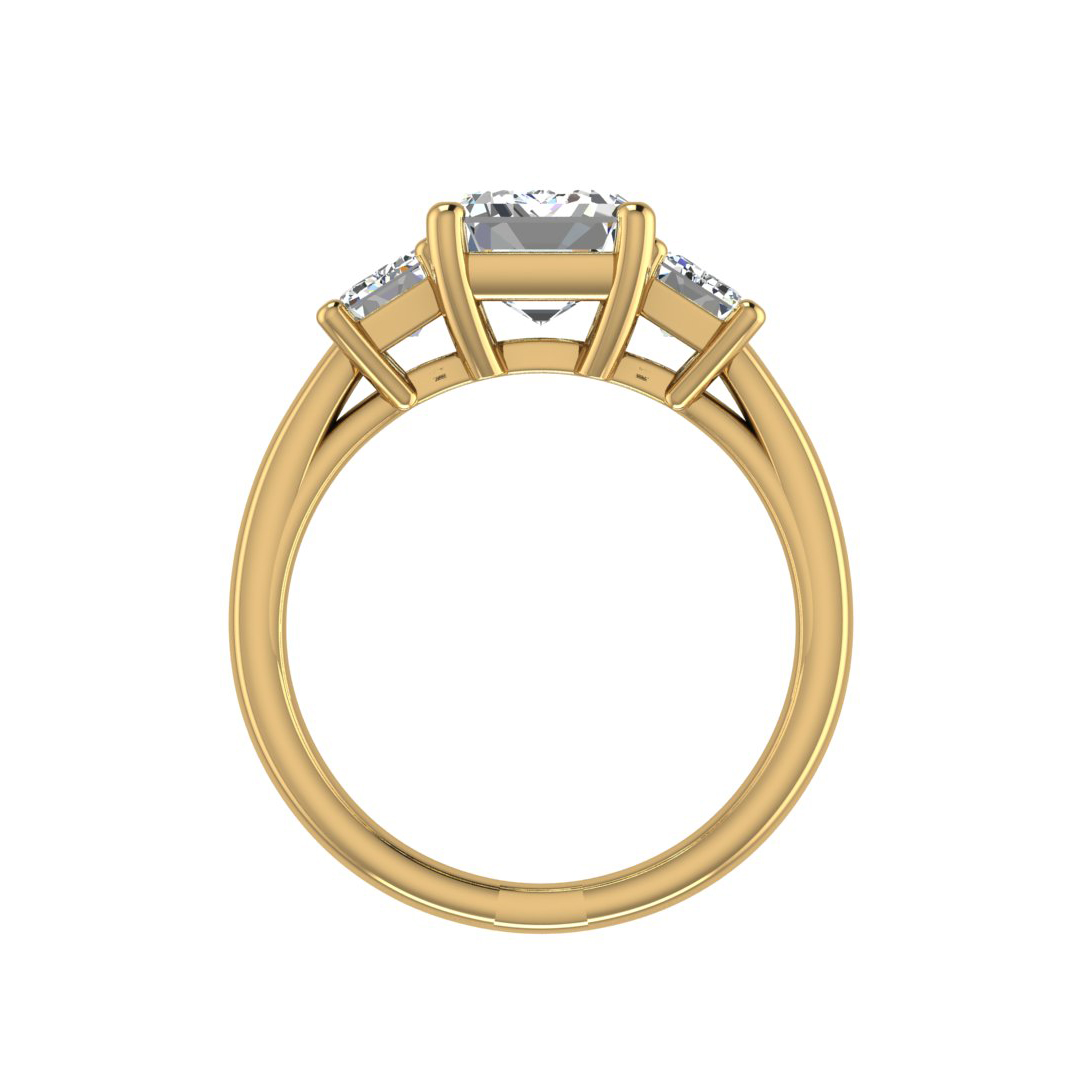 Aaliyah Emerald Three-Stone Engagement ring